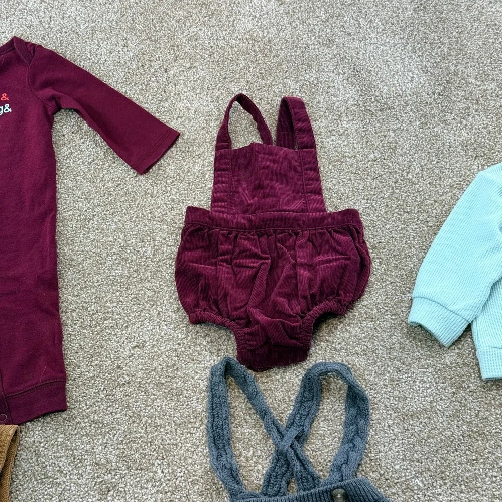 Baby Girl Clothes Lot 0-3M Old Navy Cat & Jack Corduroy Waffle Knit Seasonal 6pc